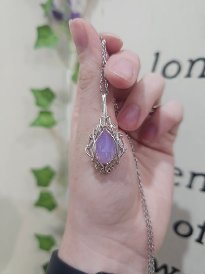 Lavender Quartz Sterling Silver Necklace