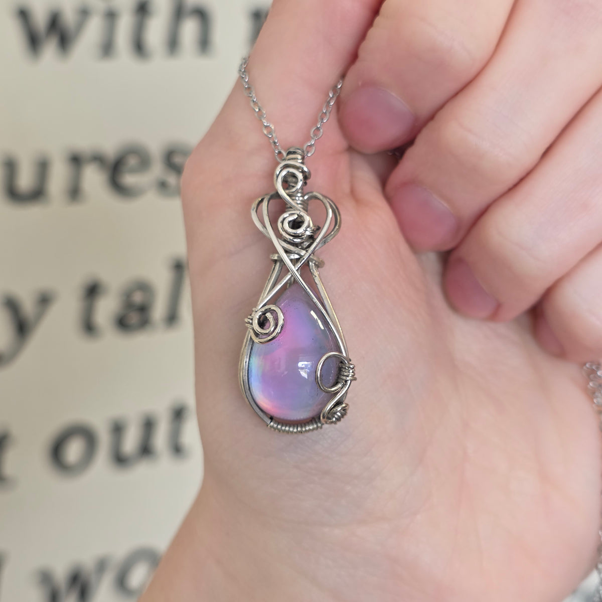 Gemmy Aura Opal Sterling Silver Necklace