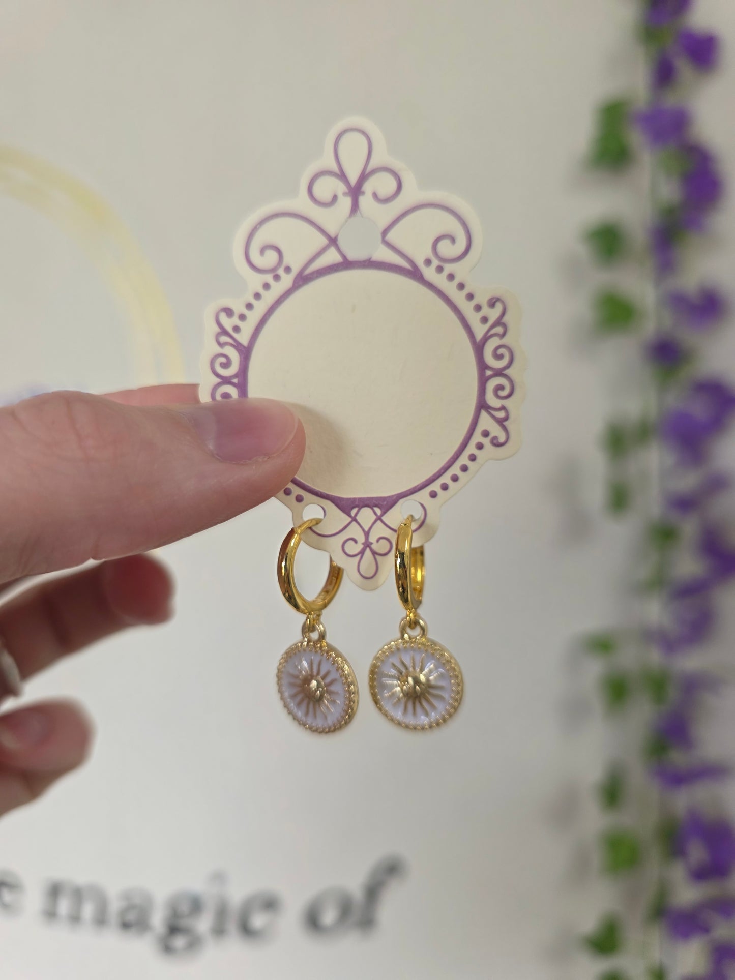 Gold Plated Sun Earrings