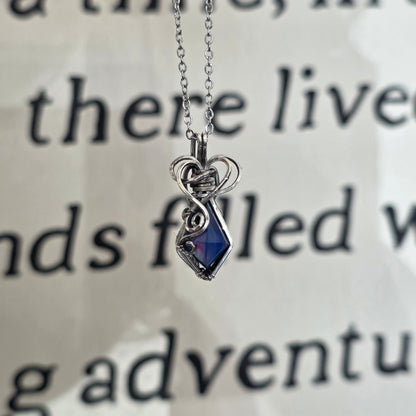 Blue Aura Opal Sterling Silver Necklace