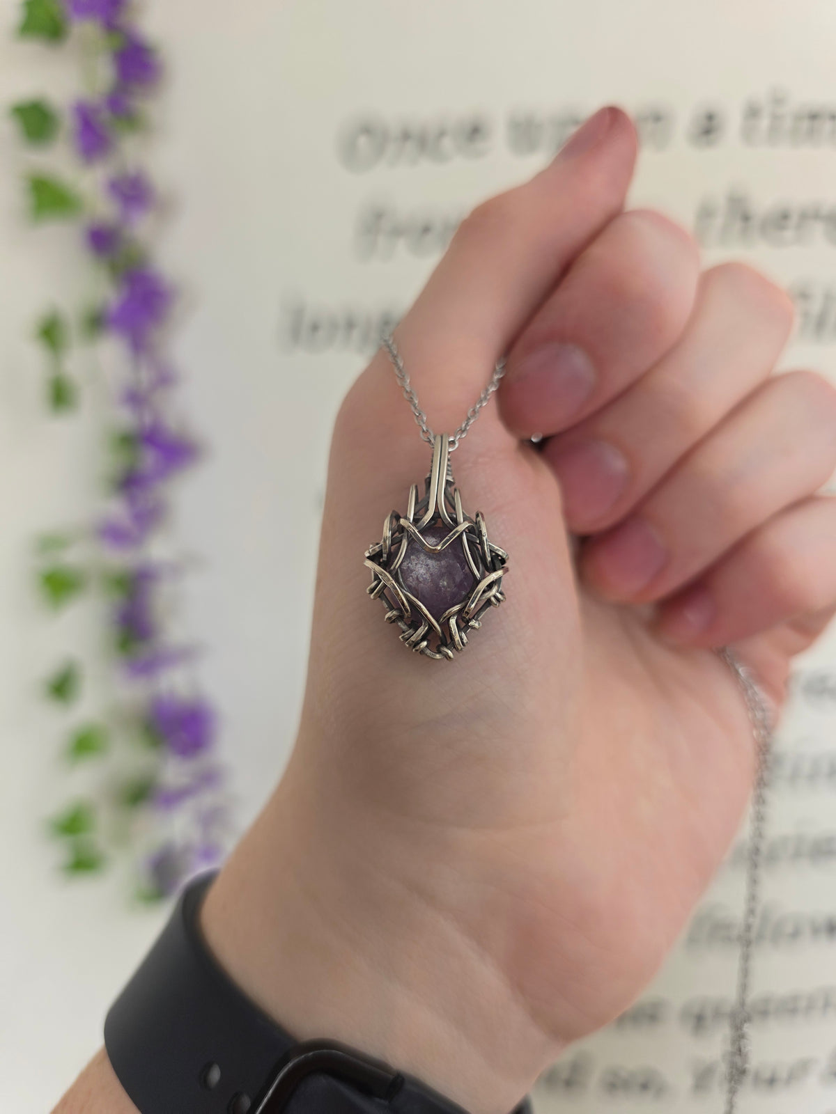 Lepidolite Sterling Silver Necklace | Design I