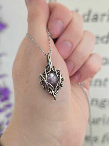 Lepidolite Wrap Sterling Silver