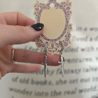 Silver Dagger Earrings